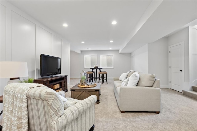 20132 Barker St, Spring Hill, KS 66083 - living area featuring recessed lighting and light carpet