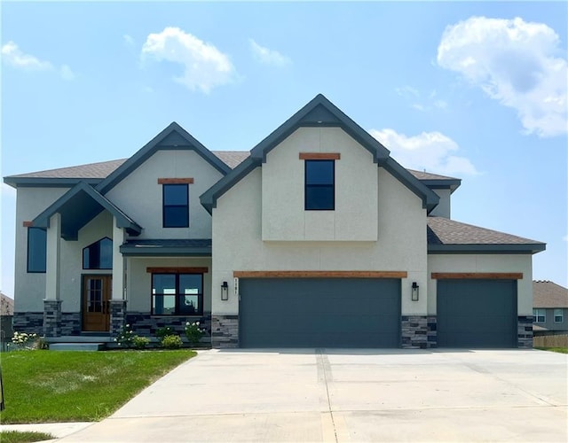 view of front of home with a garage