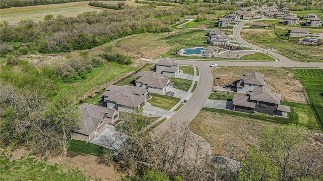 bird's eye view with a residential view