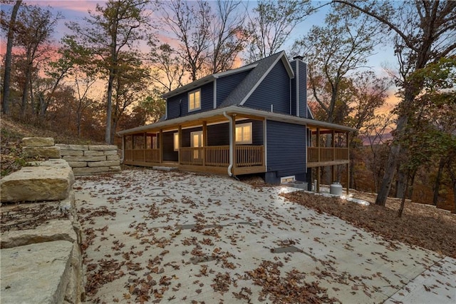 7930 Eagle Bay Dr, Gravois Mills, MO 65037 - view of front of property with a chimney