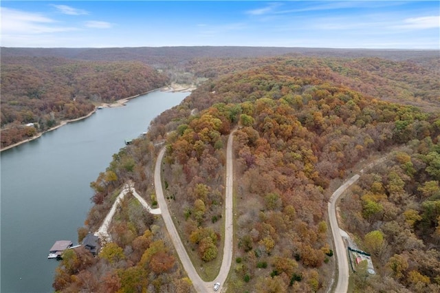 7930 Eagle Bay Dr, Gravois Mills, MO 65037 - bird's eye view featuring a water view and a view of trees