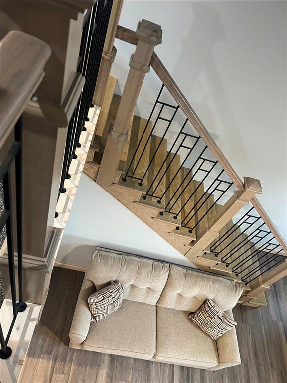 7930 Eagle Bay Dr, Gravois Mills, MO 65037 - stairs with wood finished floors
