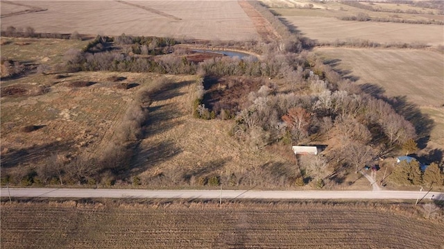 aerial view with a rural view