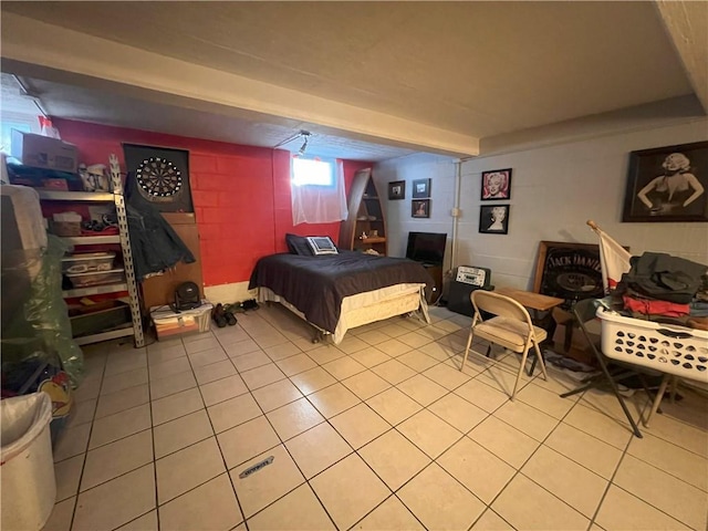 bedroom featuring tile patterned floors