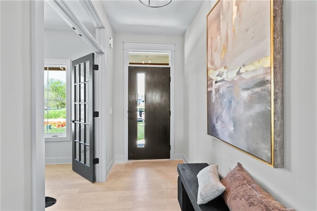 entryway featuring light wood-type flooring