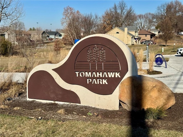 view of community sign