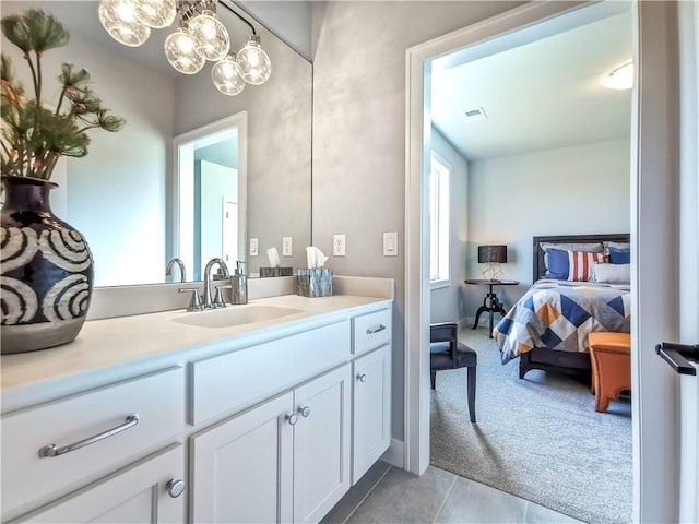 bathroom featuring vanity and tile patterned floors