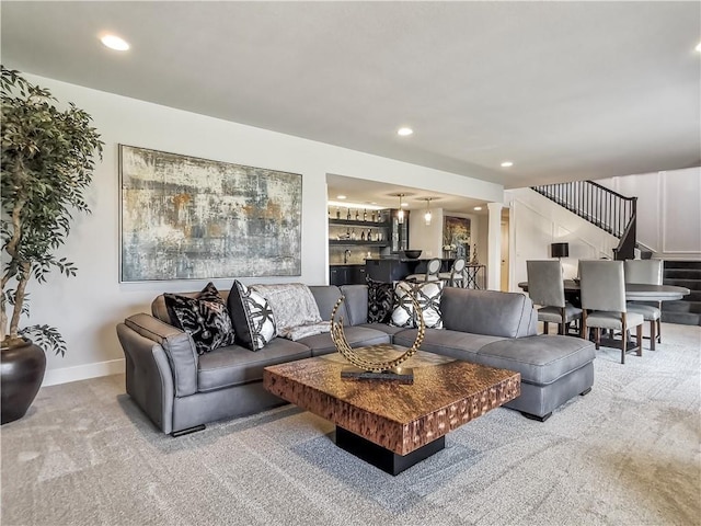 view of carpeted living room