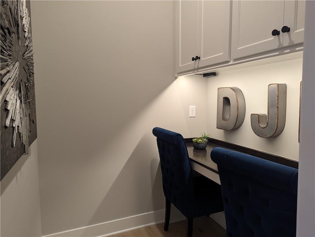 office area featuring hardwood / wood-style floors