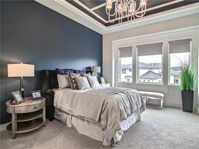 16724 Hayes St, Overland Park, KS 66085 - carpeted bedroom featuring a chandelier