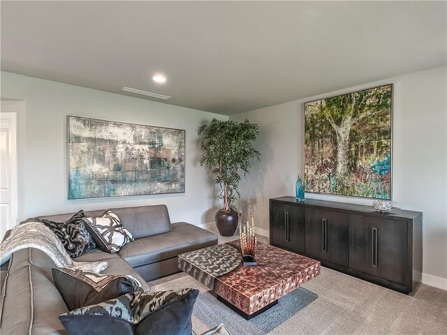 16724 Hayes St, Overland Park, KS 66085 - living area featuring baseboards and carpet flooring