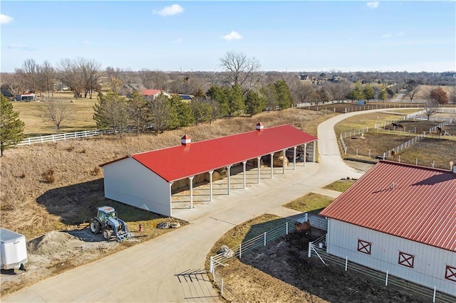 aerial view featuring a rural view