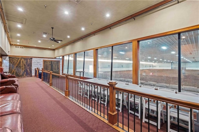 interior space featuring carpet flooring