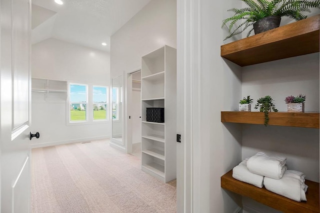 16735 S Hall St, Olathe, KS 66062 - interior space with carpet flooring and high vaulted ceiling