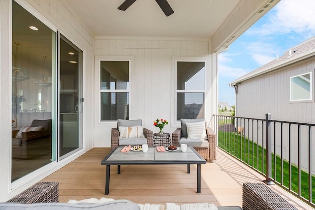 16735 S Hall St, Olathe, KS 66062 - balcony with ceiling fan