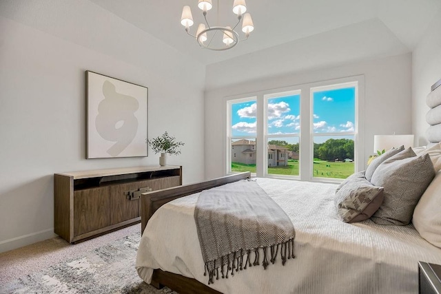 16735 S Hall St, Olathe, KS 66062 - bedroom featuring an inviting chandelier and light colored carpet