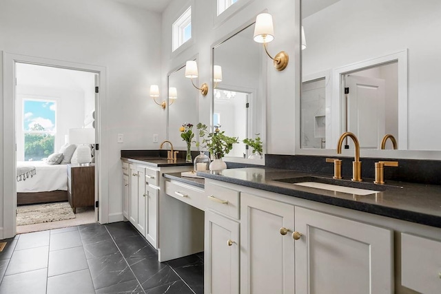 16735 S Hall St, Olathe, KS 66062 - bathroom with a high ceiling and vanity