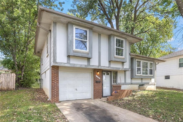 split level home with a garage