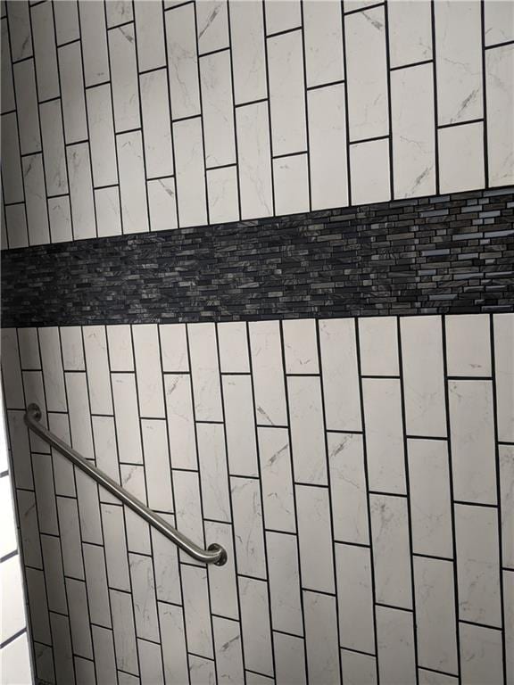 interior details with tiled shower