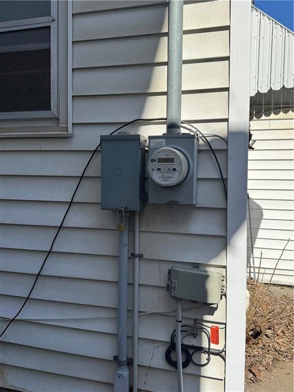 exterior details with electric meter