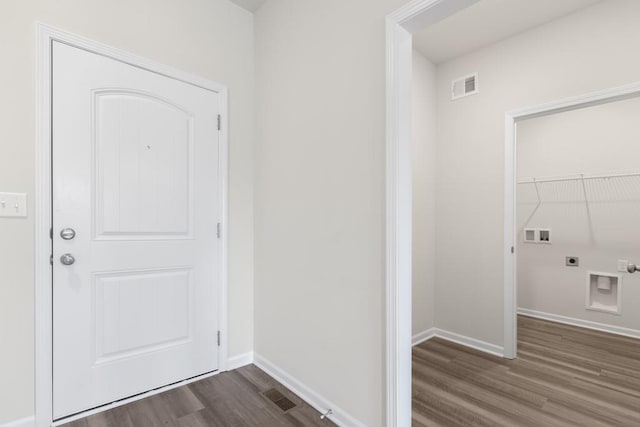 interior space with hardwood / wood-style flooring