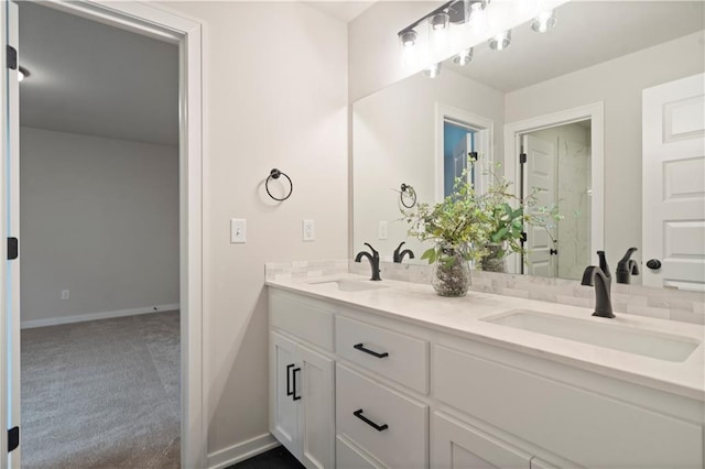 bathroom featuring double sink vanity