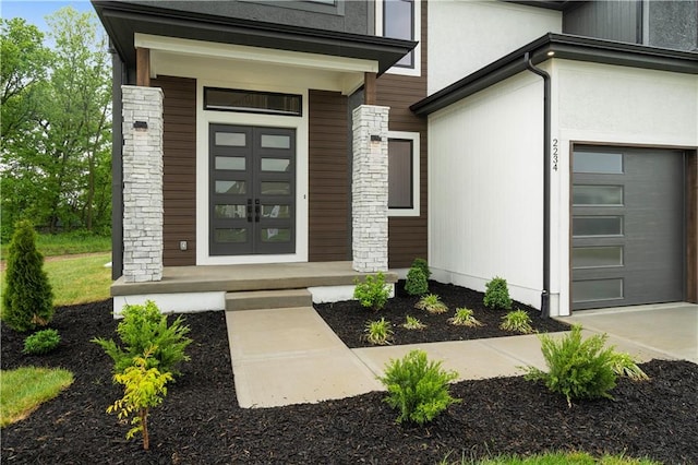 entrance to property with a garage