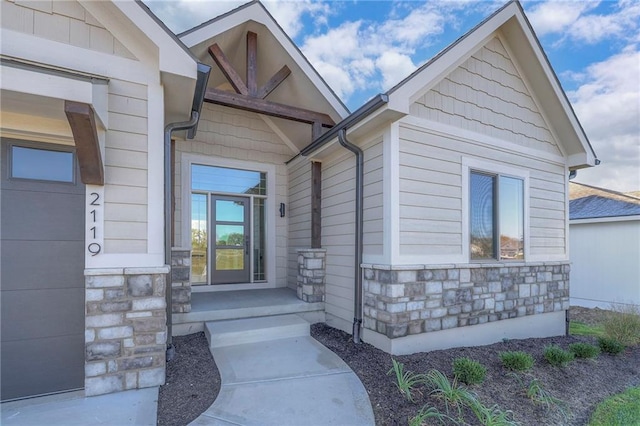 entrance to property with a garage