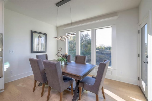 dining area featuring light hardwood / wood-style flooring