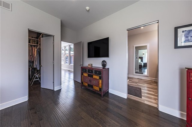 interior space featuring dark wood-type flooring