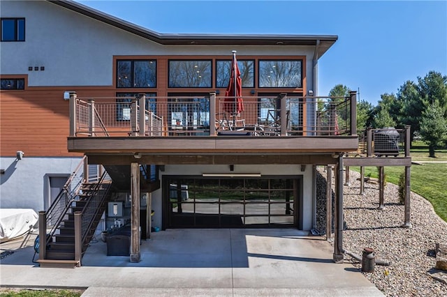 view of front of home with a deck