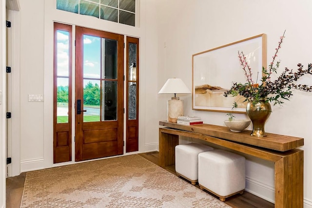 foyer featuring hardwood / wood-style floors