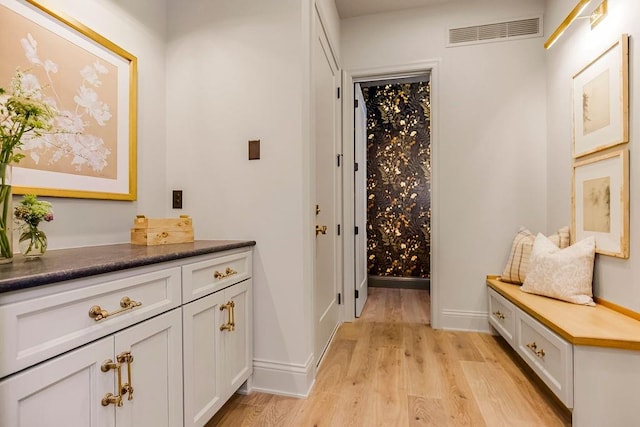 interior space with light hardwood / wood-style flooring