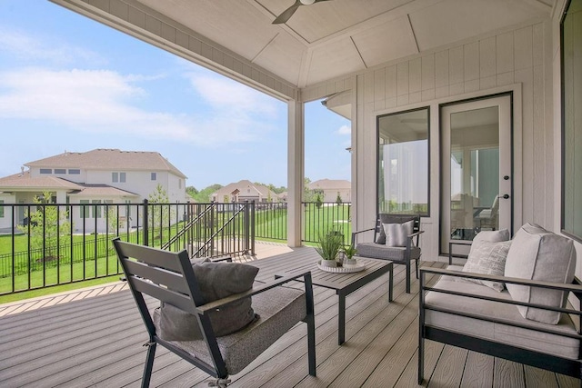 8009 Millridge St, Shawnee, KS 66220 - deck featuring a residential view and a yard