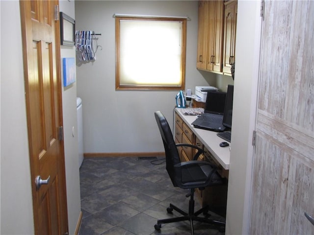 view of tiled home office