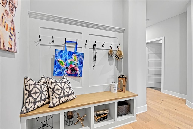 mudroom featuring hardwood / wood-style flooring