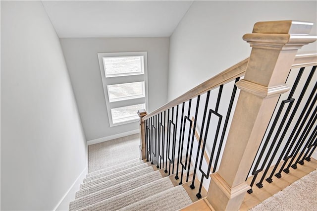 17421 Gillette St, Overland Park, KS 66221 - staircase with baseboards and carpet floors
