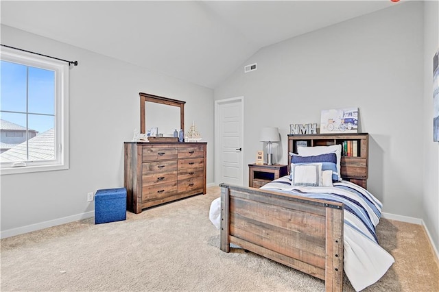 17421 Gillette St, Overland Park, KS 66221 - bedroom featuring carpet, baseboards, and lofted ceiling