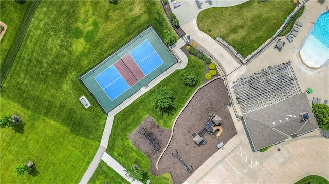 17421 Gillette St, Overland Park, KS 66221 - drone / aerial view of a pool area