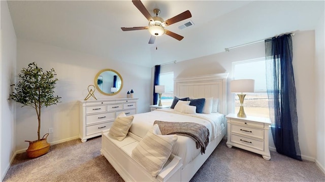 20385 W 193rd Ln, Spring Hill, KS 66083 - bedroom with light colored carpet, a ceiling fan, and lofted ceiling