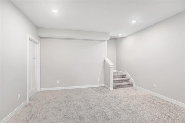 basement featuring carpet floors