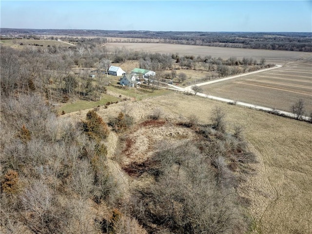 aerial view with a rural view