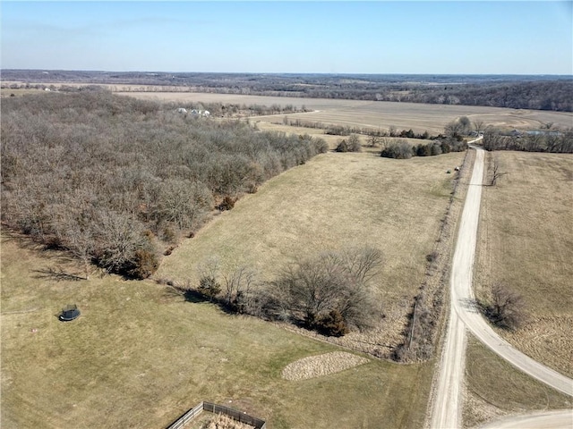 bird's eye view with a rural view