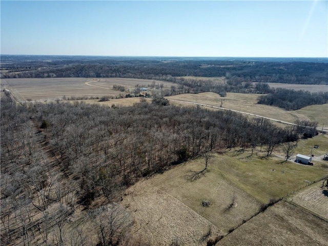 bird's eye view featuring a rural view