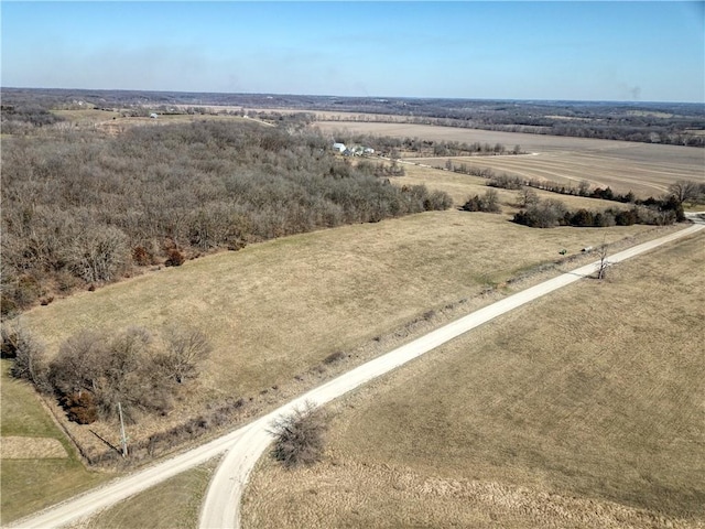 drone / aerial view featuring a rural view