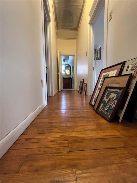 hall featuring dark hardwood / wood-style floors