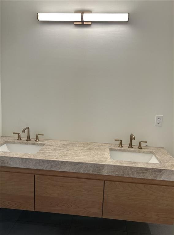 bathroom featuring vanity and tile patterned floors