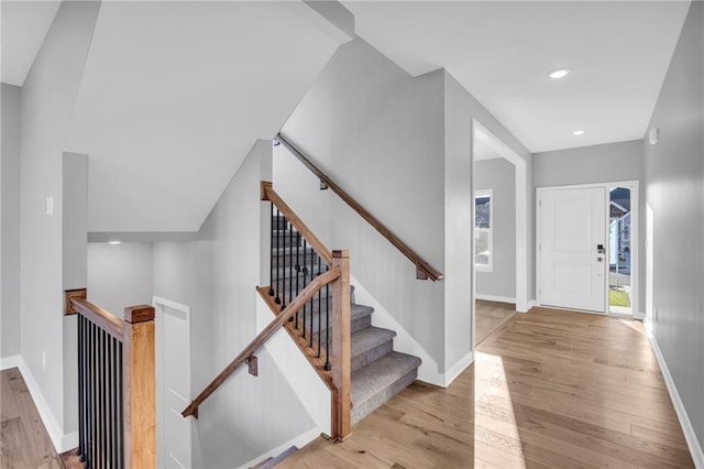 entryway featuring light hardwood / wood-style floors