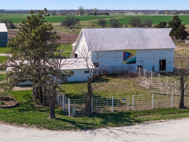 aerial view featuring a rural view