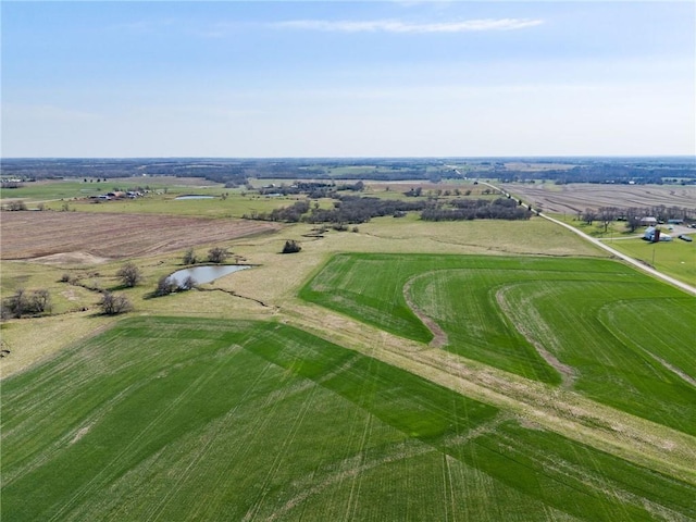 aerial view with a rural view